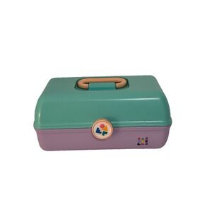 Caboodles Mint & Lavender 5626 4608 Make Up Carry Case Retro 90's